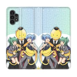 Housse Cuir Portefeuille pour Samsung Galaxy A13 4G Manga Assassination Classroom Kuro Trio