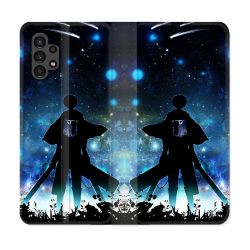 Housse Cuir Portefeuille pour Samsung Galaxy A13 4G Manga Attaque Titans Levi