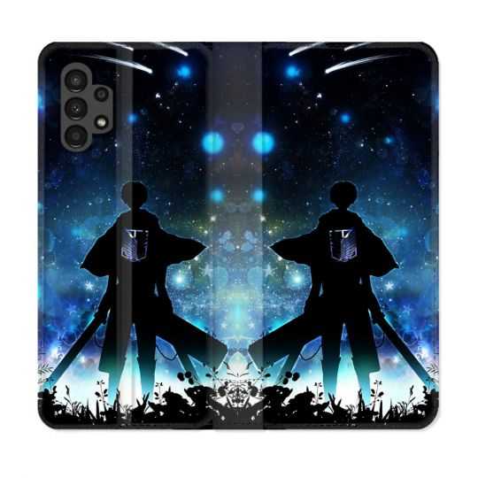 Housse Cuir Portefeuille pour Samsung Galaxy A13 4G Manga Attaque Titans Levi