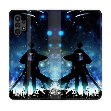 Housse Cuir Portefeuille pour Samsung Galaxy A13 4G Manga Attaque Titans Levi