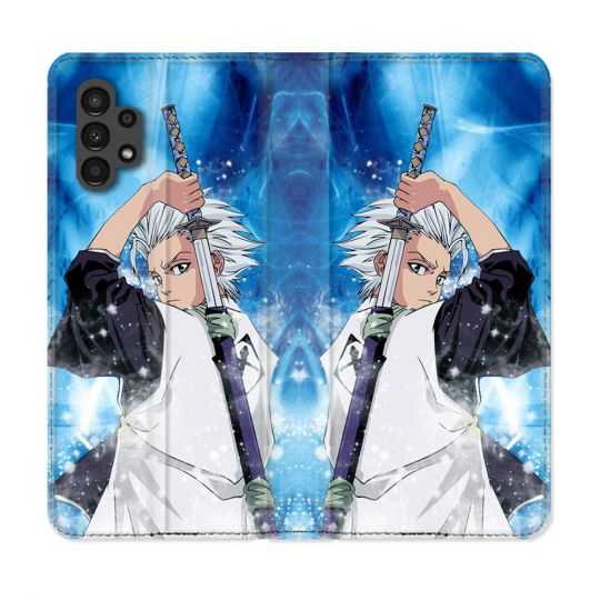 Housse Cuir Portefeuille pour Samsung Galaxy A13 4G Manga Bleach Hitsugaya