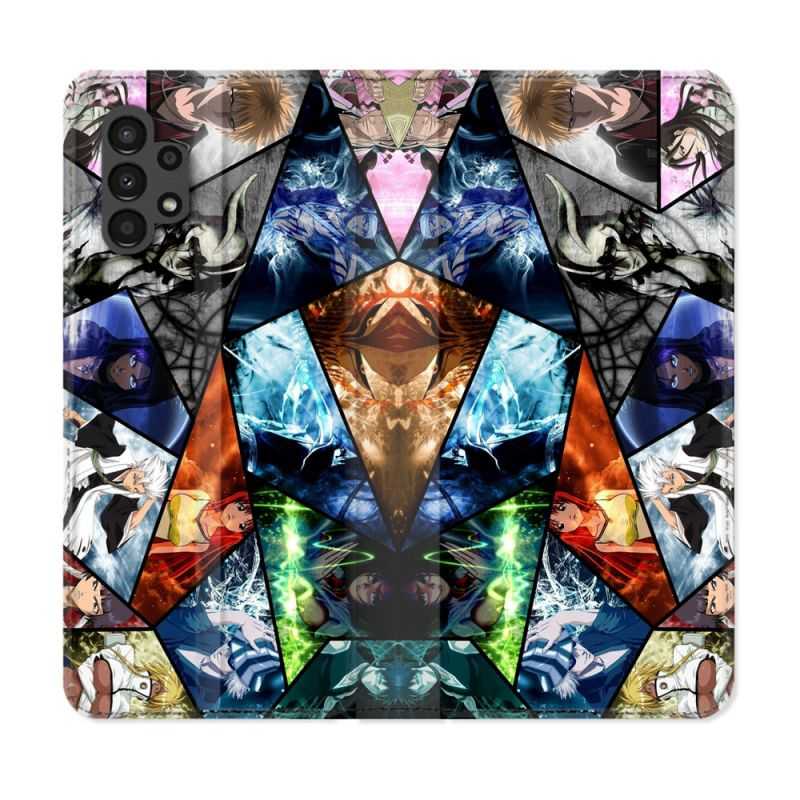 Housse Cuir Portefeuille pour Samsung Galaxy A13 4G Manga Bleach Pele Mele