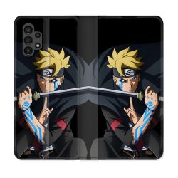 Housse Cuir Portefeuille pour Samsung Galaxy A13 4G Manga Boruto Tatouage