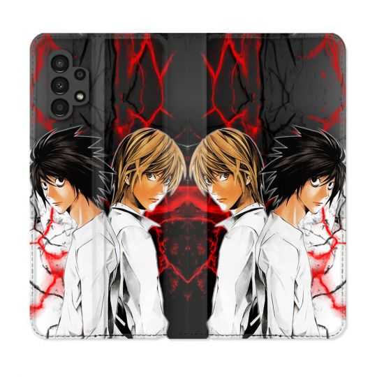 Housse Cuir Portefeuille pour Samsung Galaxy A13 4G Manga Death Note Duo