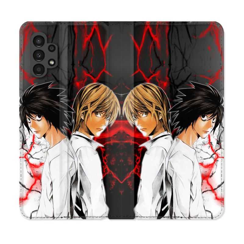 Housse Cuir Portefeuille pour Samsung Galaxy A13 4G Manga Death Note Duo