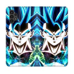 Housse Cuir Portefeuille pour Samsung Galaxy A13 4G Manga Dragon Ball Gogeta Visage