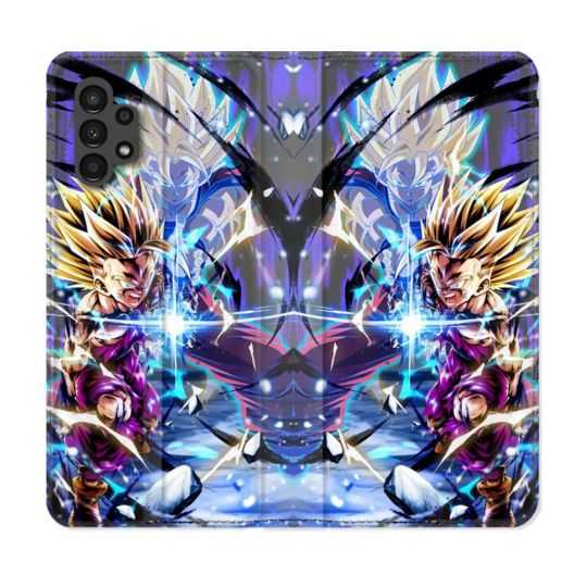 Housse Cuir Portefeuille pour Samsung Galaxy A13 4G Manga Dragon Ball Sangohan Duo