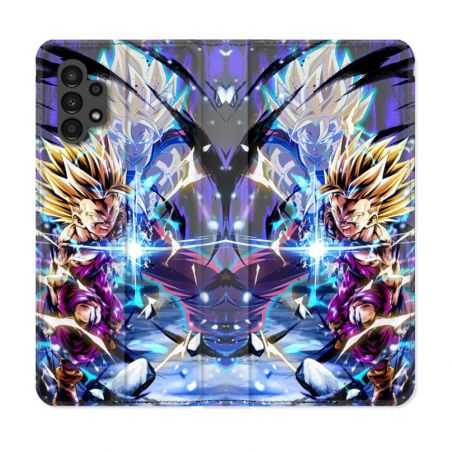 Housse Cuir Portefeuille pour Samsung Galaxy A13 4G Manga Dragon Ball Sangohan Duo