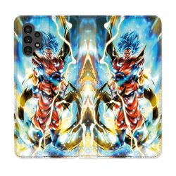 Housse Cuir Portefeuille pour Samsung Galaxy A13 4G Manga Dragon Ball Sangoku Blanc