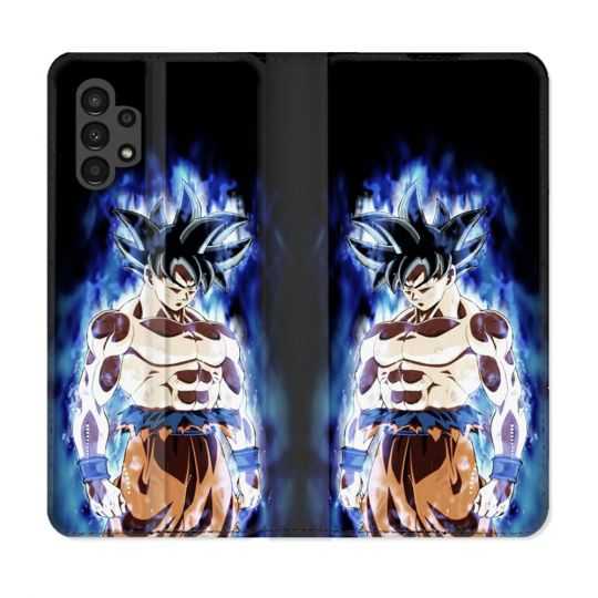 Housse Cuir Portefeuille pour Samsung Galaxy A13 4G Manga Dragon Ball Sangoku Noir