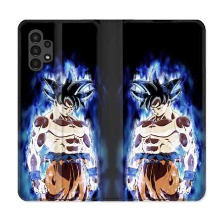 Housse Cuir Portefeuille pour Samsung Galaxy A13 4G Manga Dragon Ball Sangoku Noir