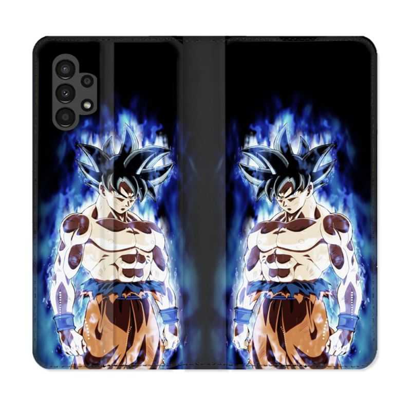 Housse Cuir Portefeuille pour Samsung Galaxy A13 4G Manga Dragon Ball Sangoku Noir