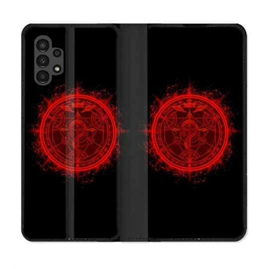 Housse Cuir Portefeuille pour Samsung Galaxy A13 4G Manga Fullmetal Alchemist Logo