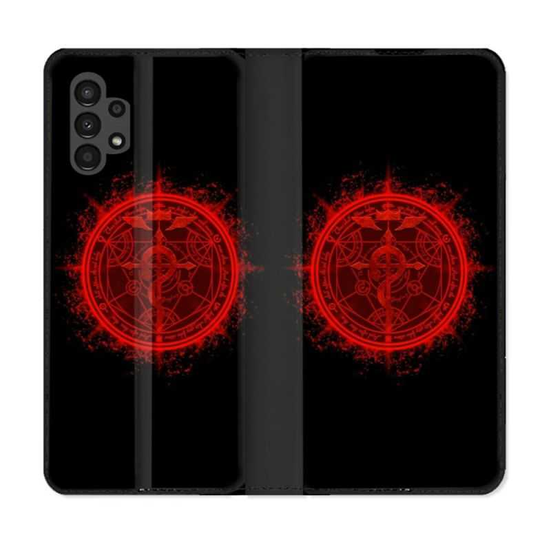 Housse Cuir Portefeuille pour Samsung Galaxy A13 4G Manga Fullmetal Alchemist Logo