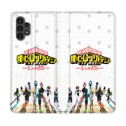 Housse Cuir Portefeuille pour Samsung Galaxy A13 4G Manga My Hero Academia Blanc