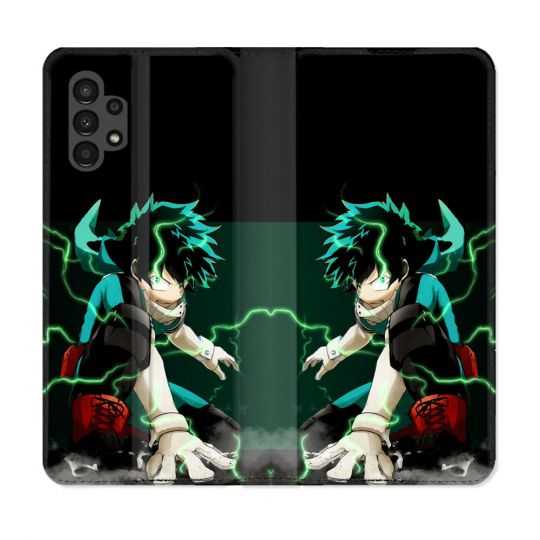 Housse Cuir Portefeuille pour Samsung Galaxy A13 4G Manga My Hero Academia Deku