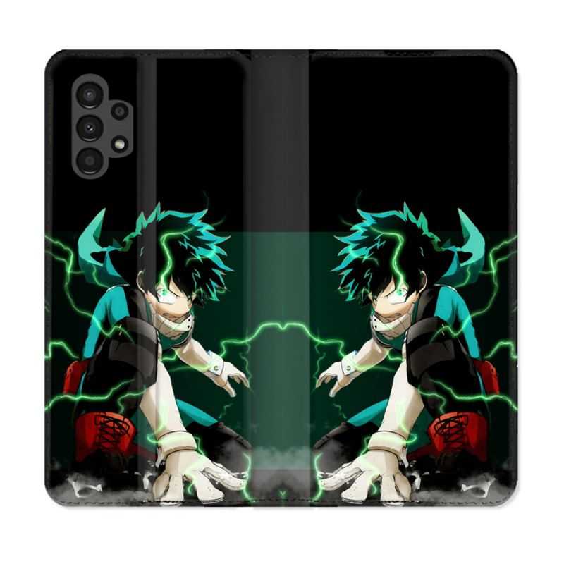Housse Cuir Portefeuille pour Samsung Galaxy A13 4G Manga My Hero Academia Deku