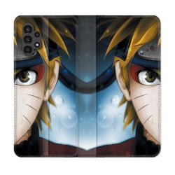 Housse Cuir Portefeuille pour Samsung Galaxy A13 4G Manga Naruto Blanc