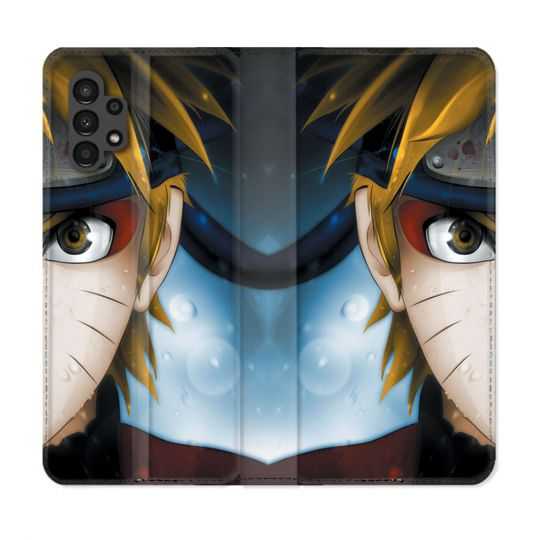 Housse Cuir Portefeuille pour Samsung Galaxy A13 4G Manga Naruto Blanc