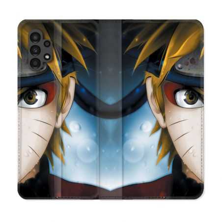 Housse Cuir Portefeuille pour Samsung Galaxy A13 4G Manga Naruto Blanc