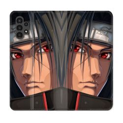 Housse Cuir Portefeuille pour Samsung Galaxy A13 4G Manga Naruto Itachi Visage