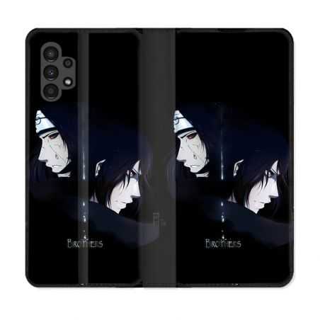 Housse Cuir Portefeuille pour Samsung Galaxy A13 4G Manga Naruto Sasuke Itachi