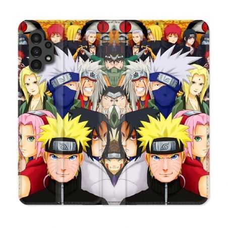 Housse Cuir Portefeuille pour Samsung Galaxy A13 4G Manga Naruto Team