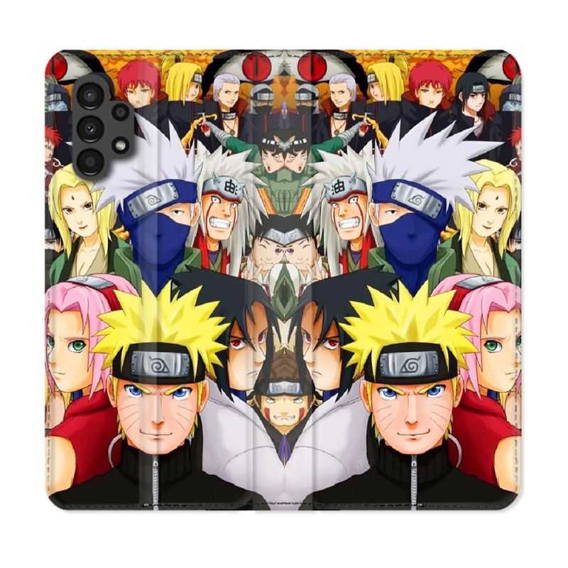 Housse Cuir Portefeuille pour Samsung Galaxy A13 4G Manga Naruto Team