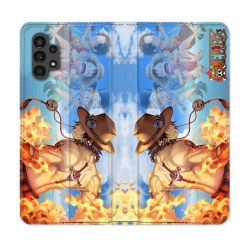 Housse Cuir Portefeuille pour Samsung Galaxy A13 4G Manga One Piece Ace Color