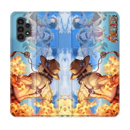 Housse Cuir Portefeuille pour Samsung Galaxy A13 4G Manga One Piece Ace Color