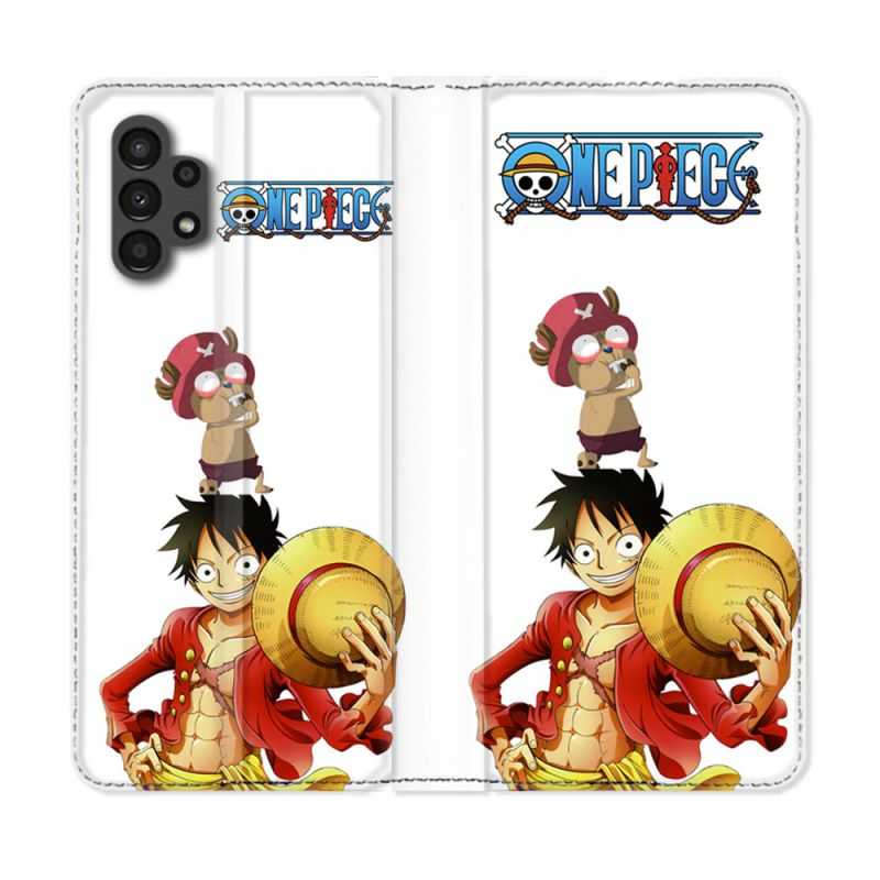 Housse Cuir Portefeuille pour Samsung Galaxy A13 4G Manga One Piece Chopper