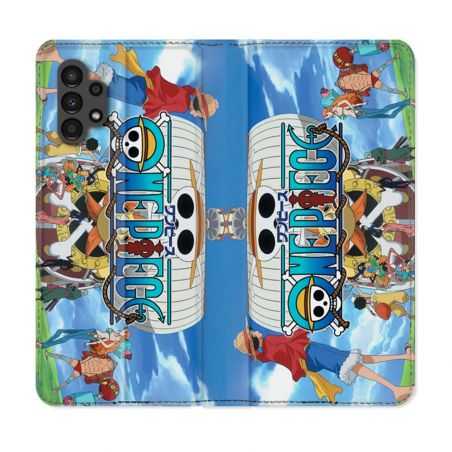 Housse Cuir Portefeuille pour Samsung Galaxy A13 4G Manga One Piece Sunny