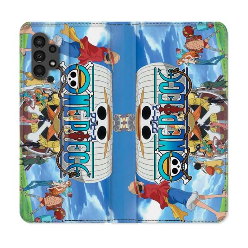 Housse Cuir Portefeuille pour Samsung Galaxy A13 4G Manga One Piece Sunny