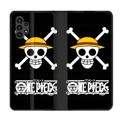Housse Cuir Portefeuille pour Samsung Galaxy A13 4G Manga One Piece Tete de Mort