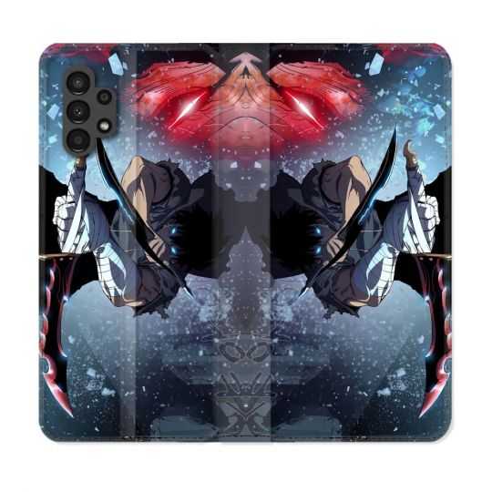 Housse Cuir Portefeuille pour Samsung Galaxy A13 4G Manga Solo Leveling Sung Epee