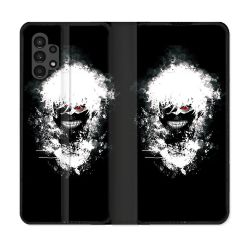 Housse Cuir Portefeuille pour Samsung Galaxy A13 4G Manga Tokyo Ghoul Kaneki Tag
