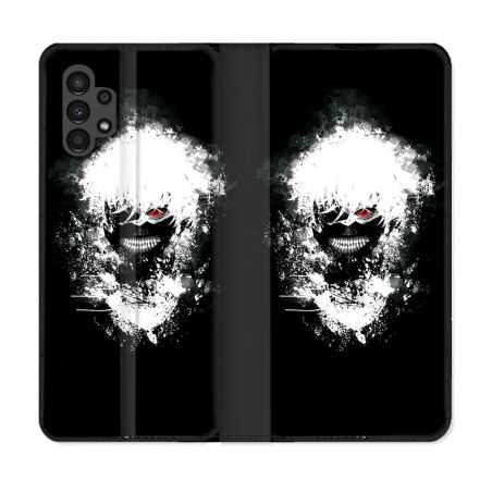 Housse Cuir Portefeuille pour Samsung Galaxy A13 4G Manga Tokyo Ghoul Kaneki Tag