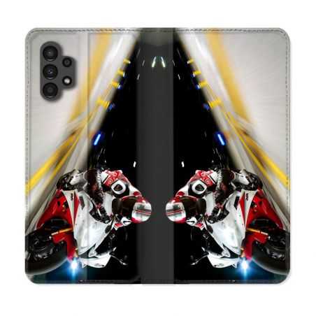 Housse Cuir Portefeuille pour Samsung Galaxy A13 4G Moto Course GP R6