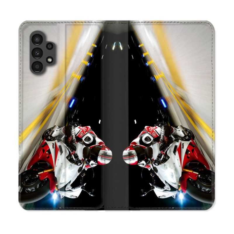 Housse Cuir Portefeuille pour Samsung Galaxy A13 4G Moto Course GP R6
