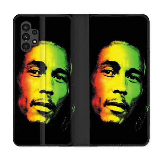 Housse Cuir Portefeuille pour Samsung Galaxy A13 4G Musique Bob Marley 2