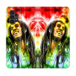 Housse Cuir Portefeuille pour Samsung Galaxy A13 4G Musique Bob Marley Color