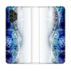 Housse Cuir Portefeuille pour Samsung Galaxy A13 4G Musique Partition Vague