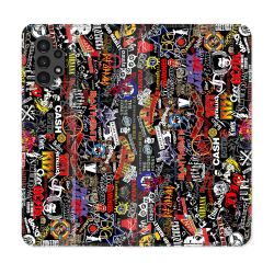 Housse Cuir Portefeuille pour Samsung Galaxy A13 4G Musique Rock Groupe