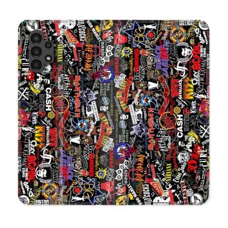 Housse Cuir Portefeuille pour Samsung Galaxy A13 4G Musique Rock Groupe