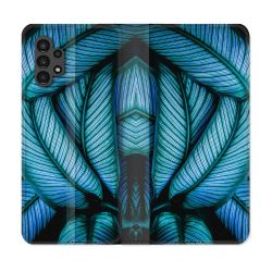 Housse Cuir Portefeuille pour Samsung Galaxy A13 4G Nature Feuille Palmier