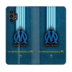 Housse Cuir Portefeuille pour Samsung Galaxy A13 4G Olympique Marseille OM Bande
