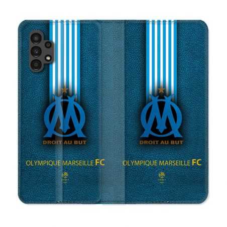 Housse Cuir Portefeuille pour Samsung Galaxy A13 4G Olympique Marseille OM Bande