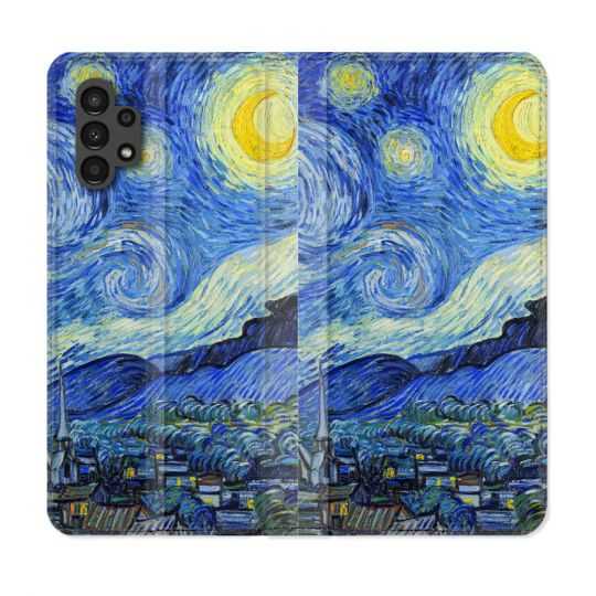 Housse Cuir Portefeuille pour Samsung Galaxy A13 4G Peinture La nuit étoilée