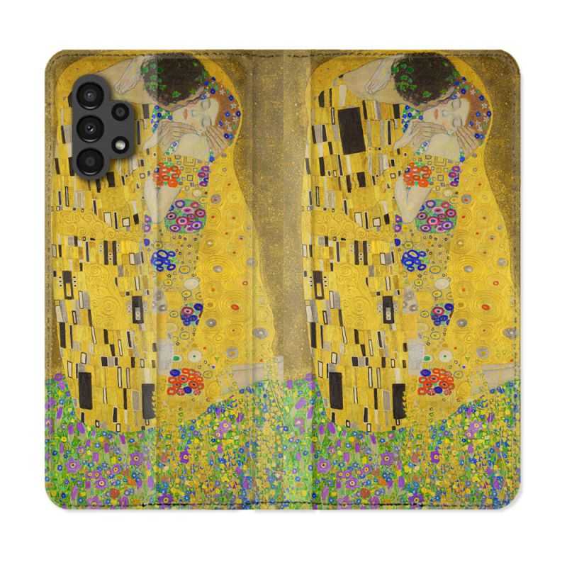 Housse Cuir Portefeuille pour Samsung Galaxy A13 4G Peinture Le Baiser