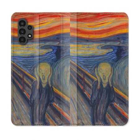 Housse Cuir Portefeuille pour Samsung Galaxy A13 4G Peinture Le Cri